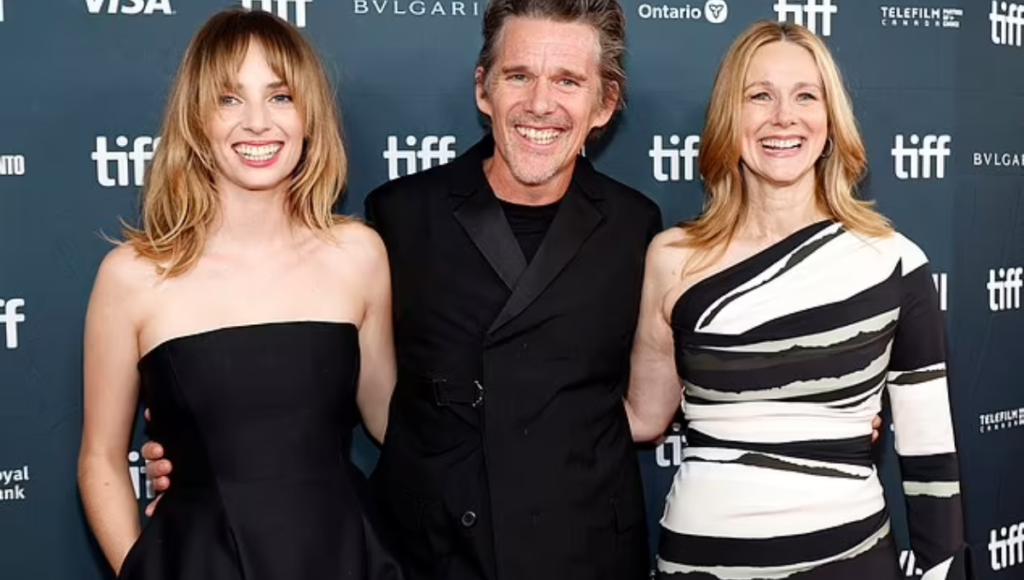 Maya Hawke, actor and director Ethan Hawke and actor Laura Linney