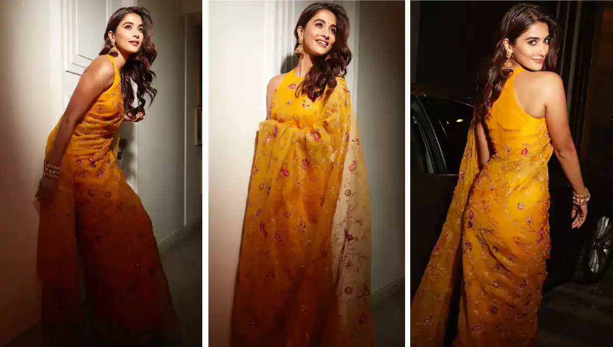 Pooja Hegde's Stunning Yellow Saree Look