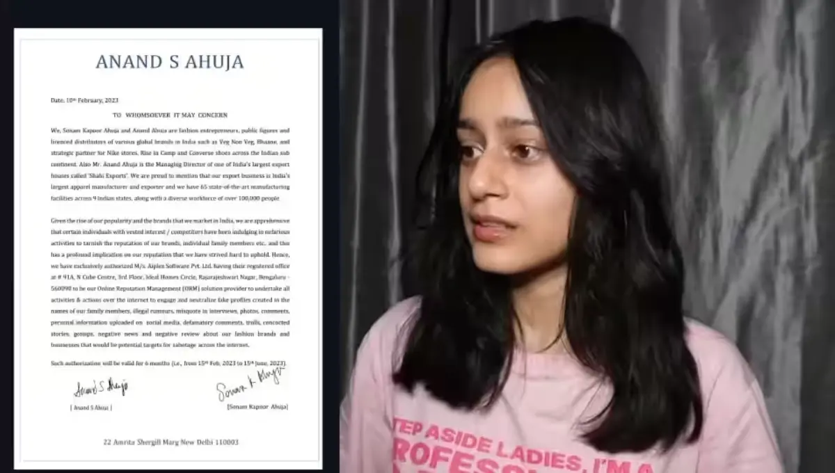 YouTuber claims Sonam Kapoor and Anand Ahuja sent her a legal notice