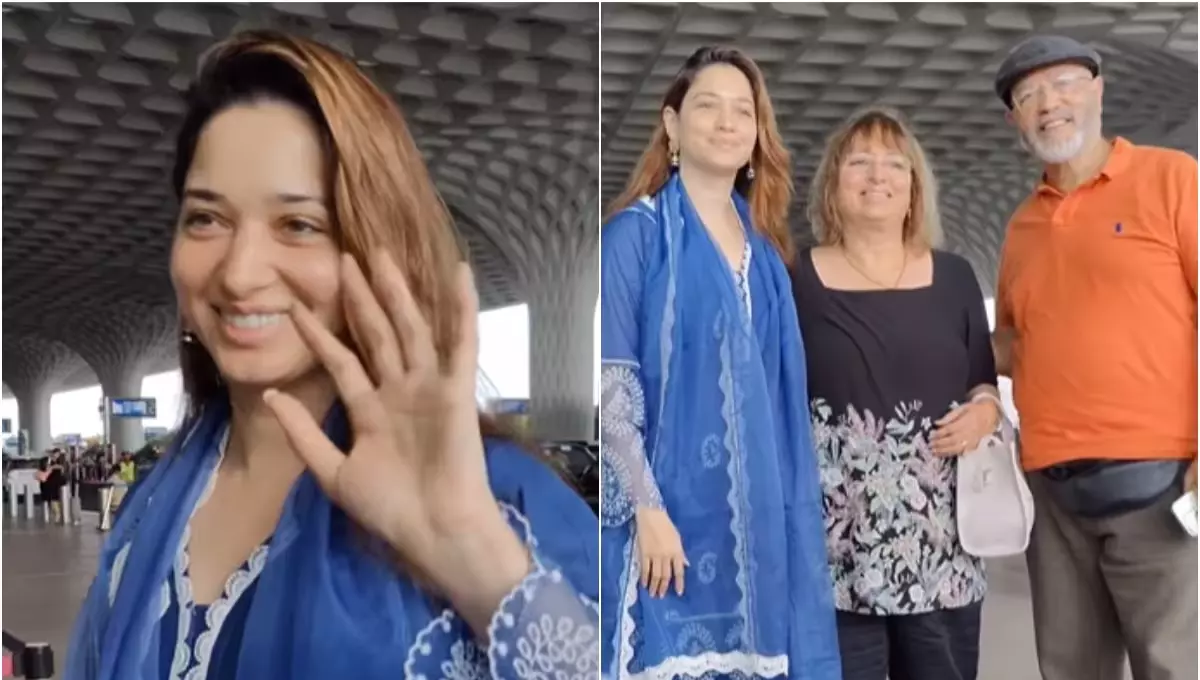 Seeing Tamannaah Bhatia at the airport With Parents