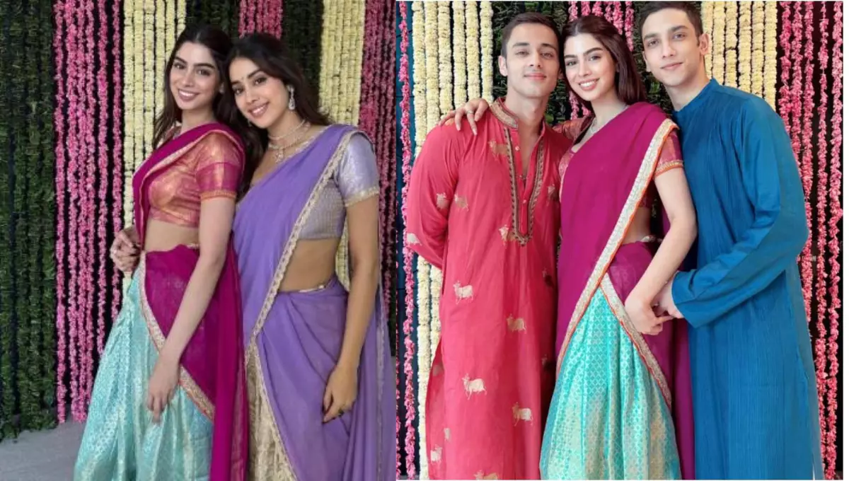 Janhvi and Khushi Kapoor show beautiful style at Diwali party